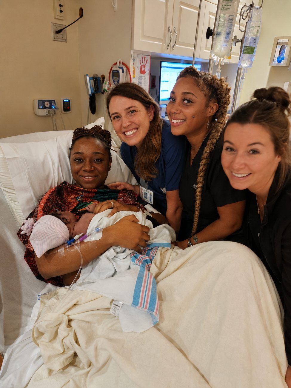 Care team with new mother